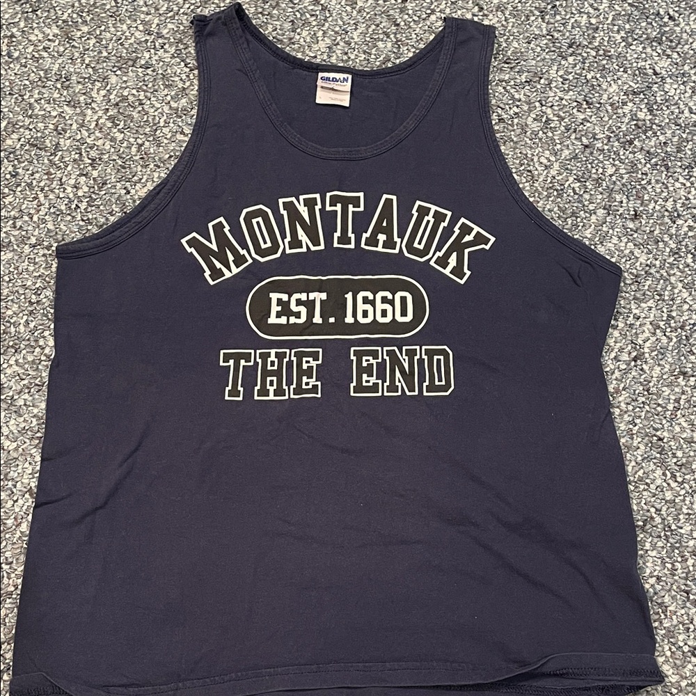 Gildan Navy Montauk Graphic Tank